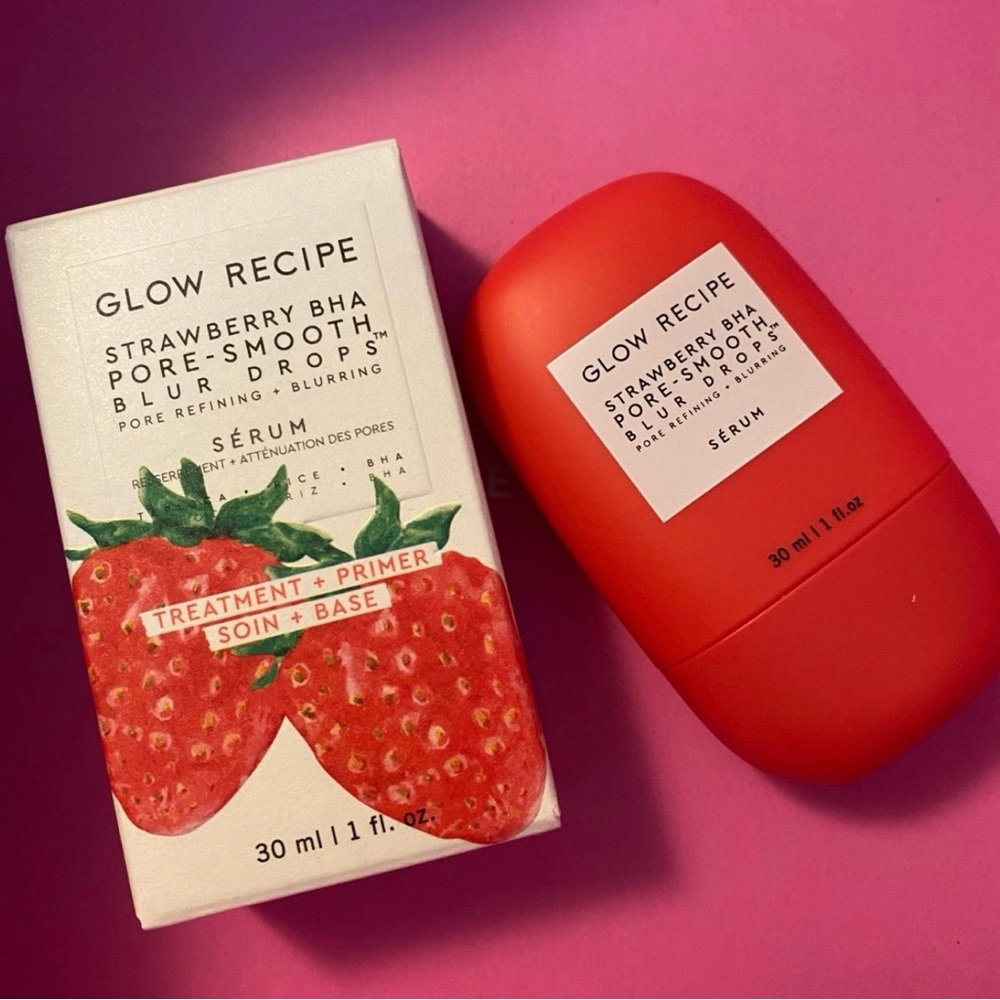 Glow Recipe Strawberry BHA PORE-SMOOTH BLUR DROPS Treatment + Primer NEW